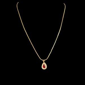 Avon VTG 18" Gold Tone Cherry Pendant Necklace​​